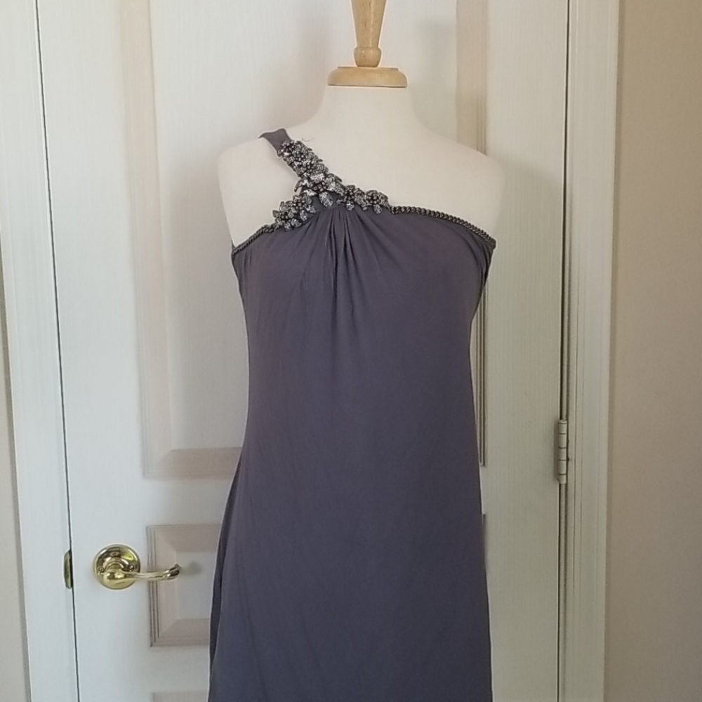 Sky Steel Gray Floral Dress